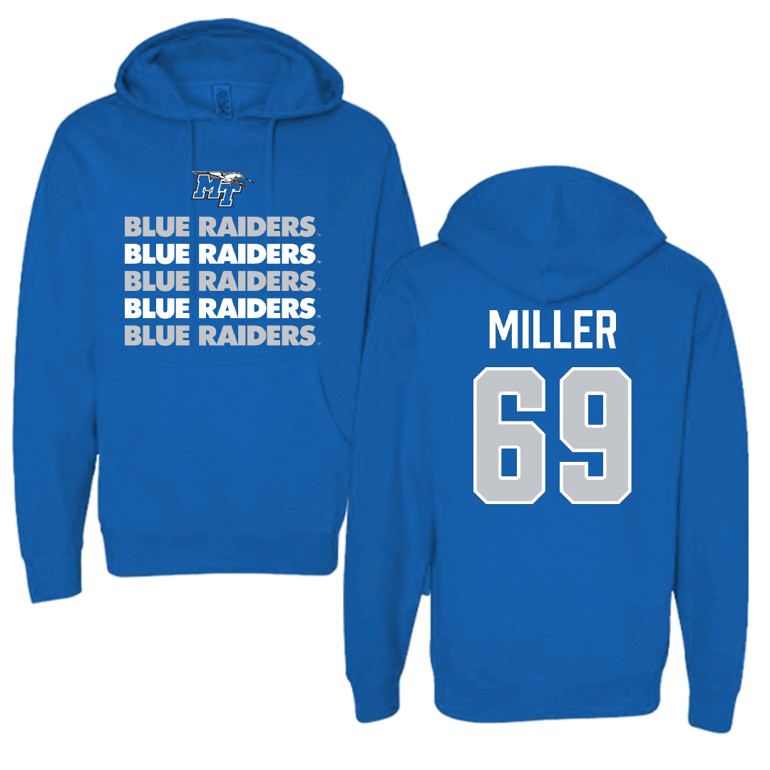 Middle Tennessee State University Football Blue General Hoodie - #69 Marcus Miller