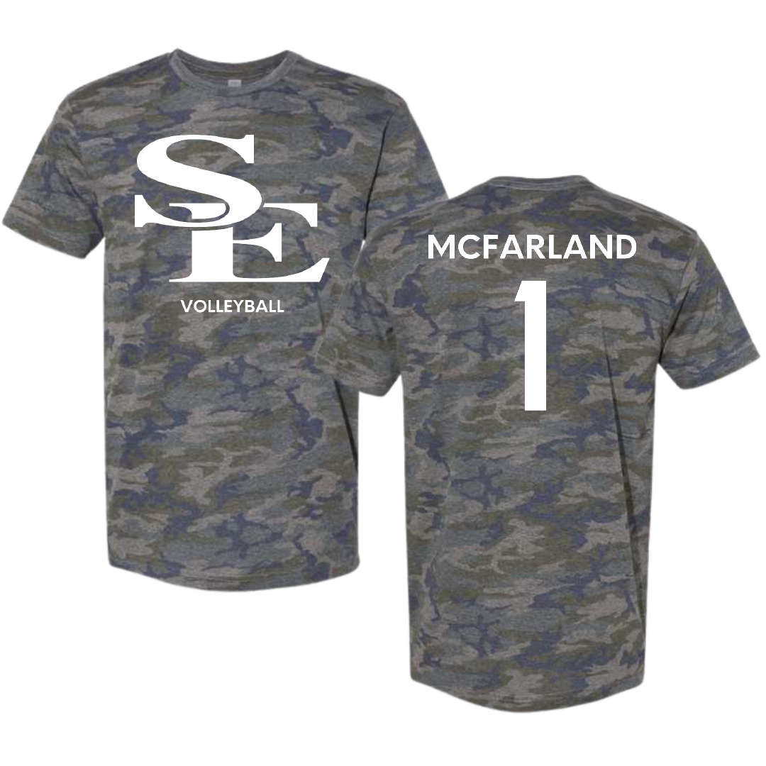 Southeastern Oklahoma State University Volleyball (W) Vintage Camo Tee - #1 Riley McFarland