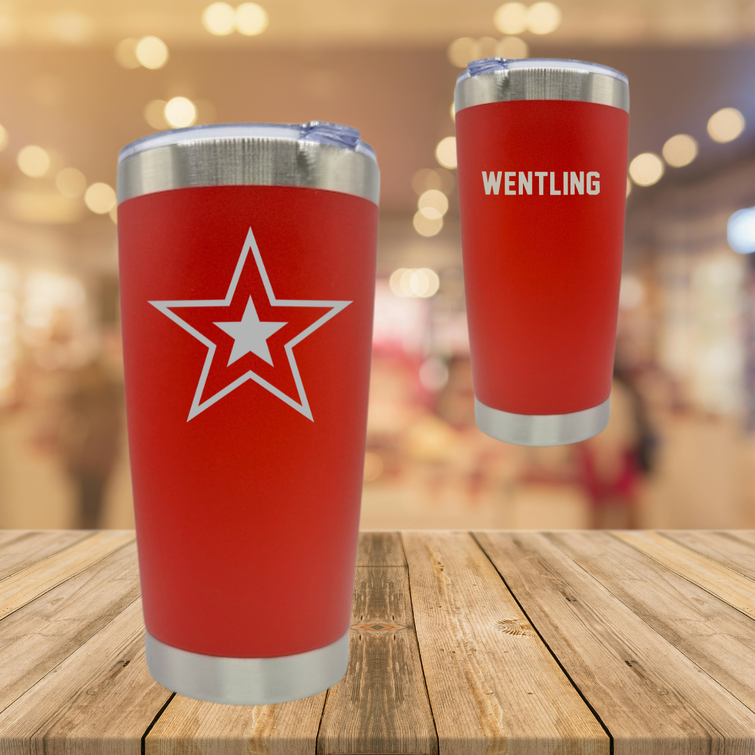 Robert Morris University TF and XC Red Stainless Steel Tumbler - Nathan Wentling