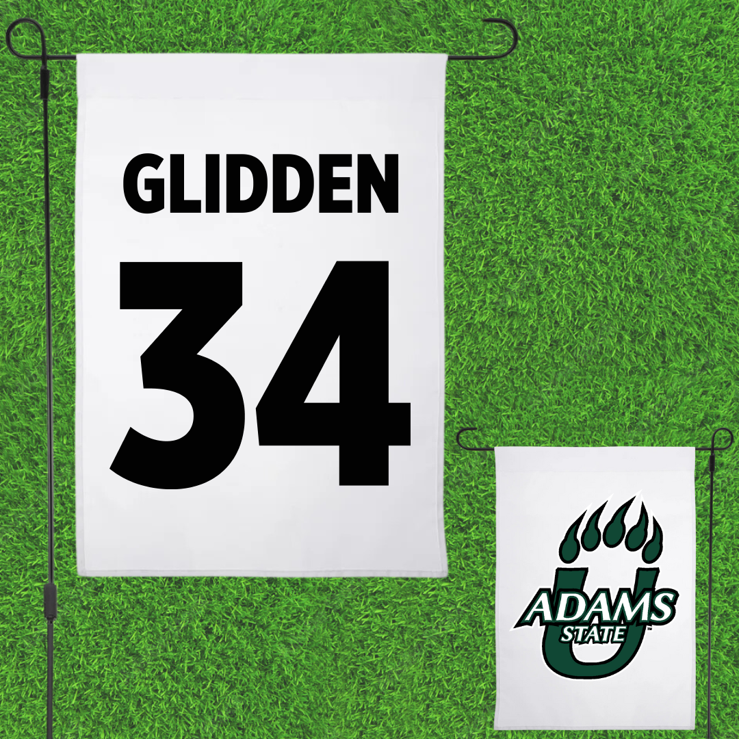 Adams State University Lacrosse (M) White Garden Flag - #34 Austin Glidden