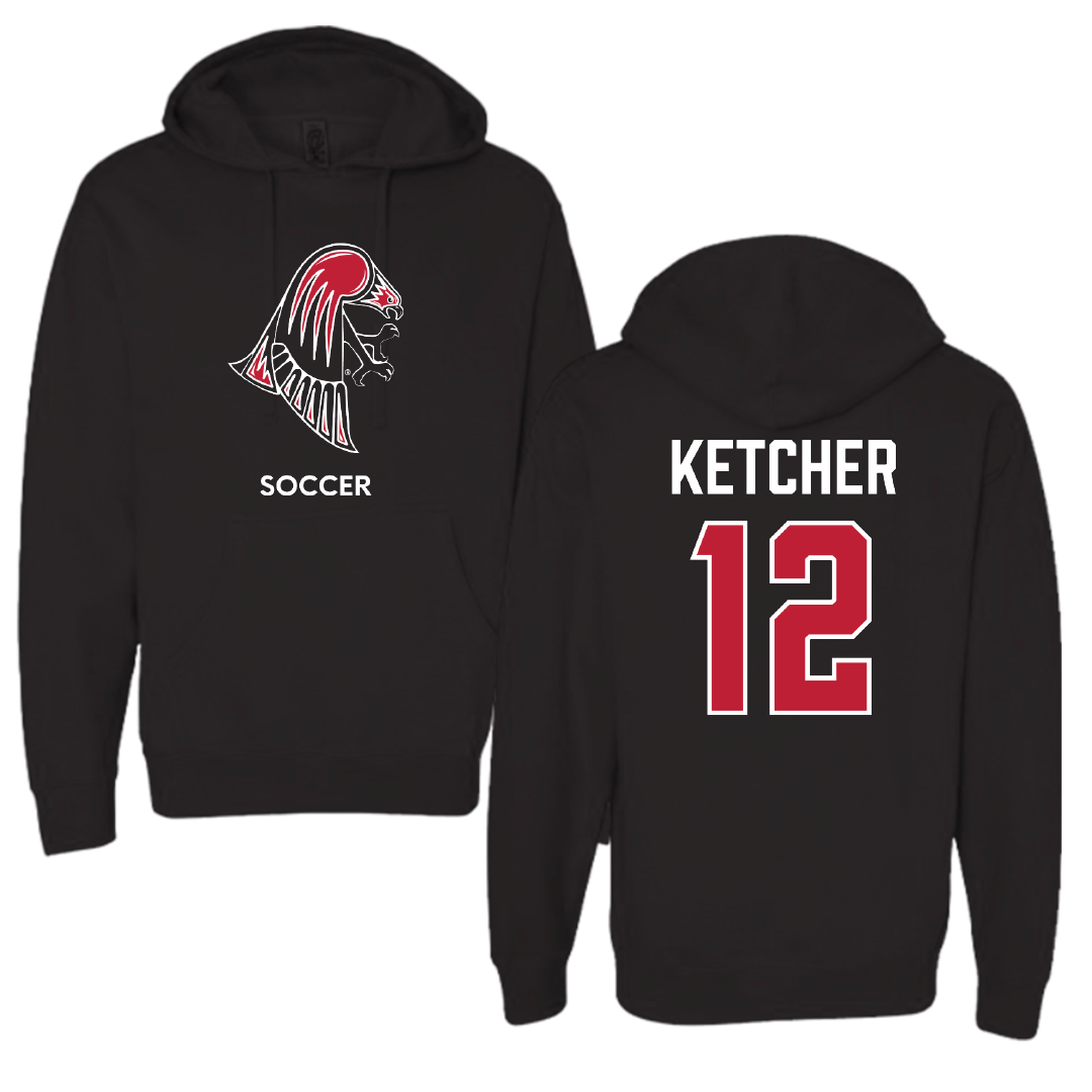 University of Wisconsin-River Falls Soccer (W) Black Hoodie - #12 Ellie Ketcher