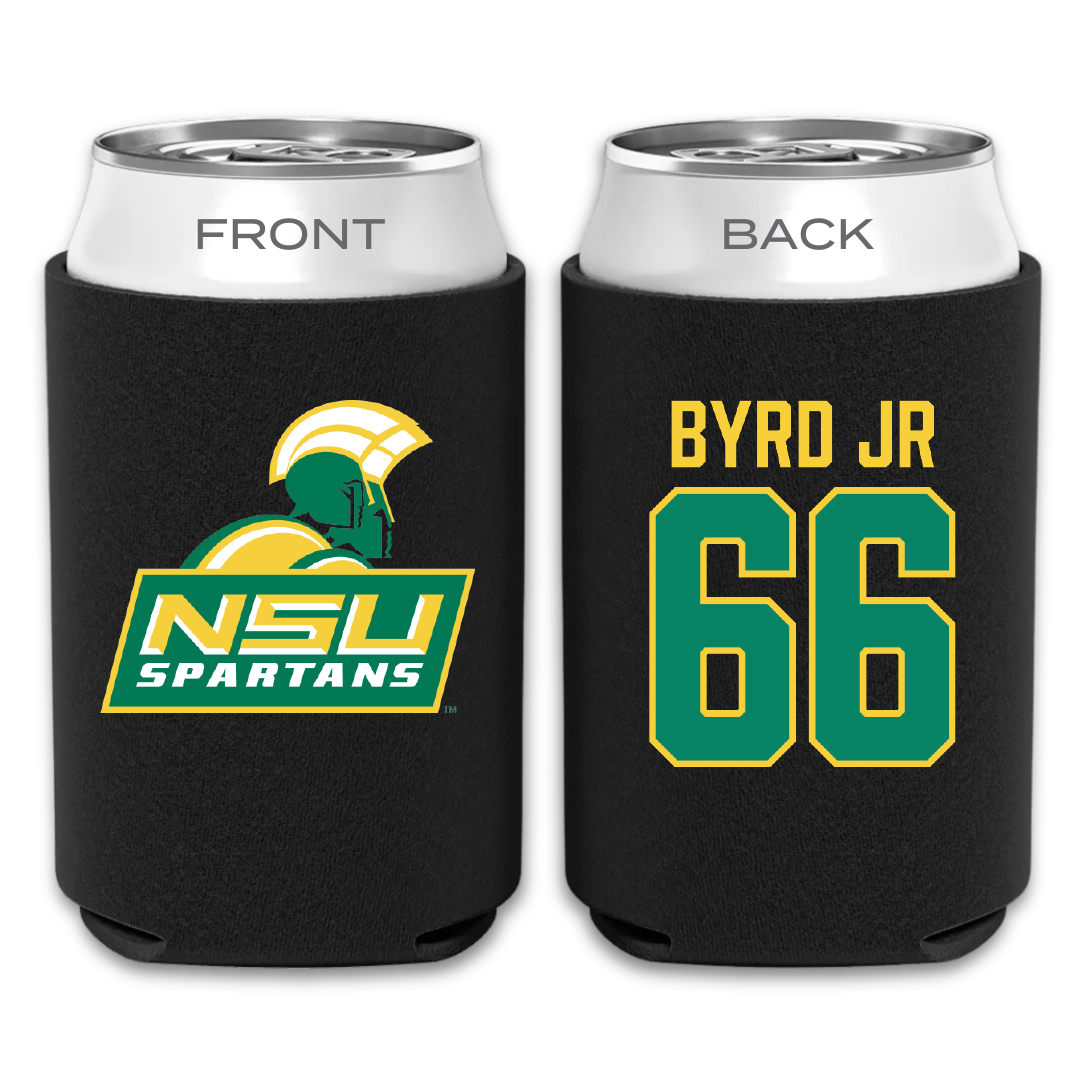 Norfolk State University Football Black Can Cooler - #66 Vincent Byrd Jr