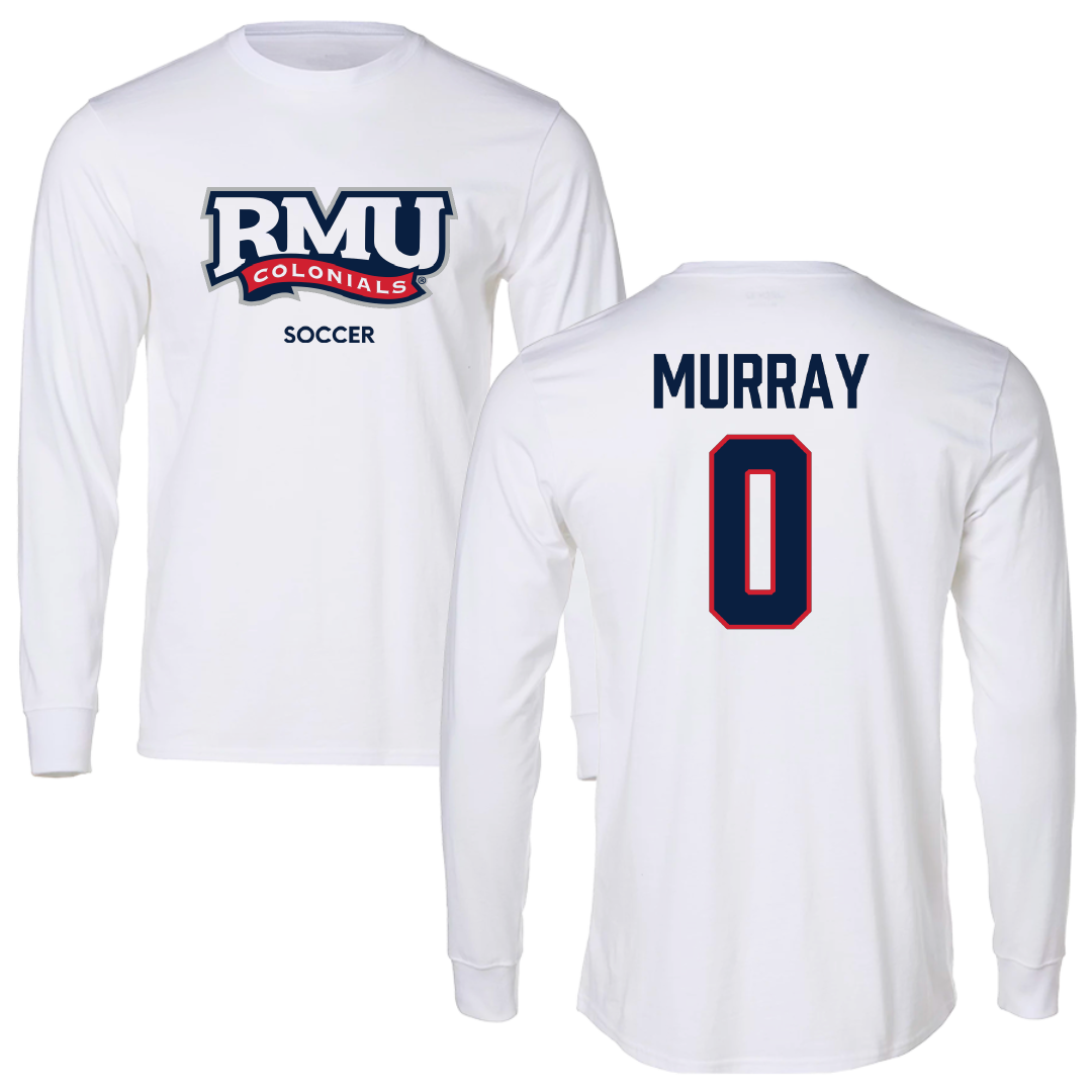 Robert Morris University Soccer (W) White Mascot Performance Long Sleeve - #0 Brenna Murray