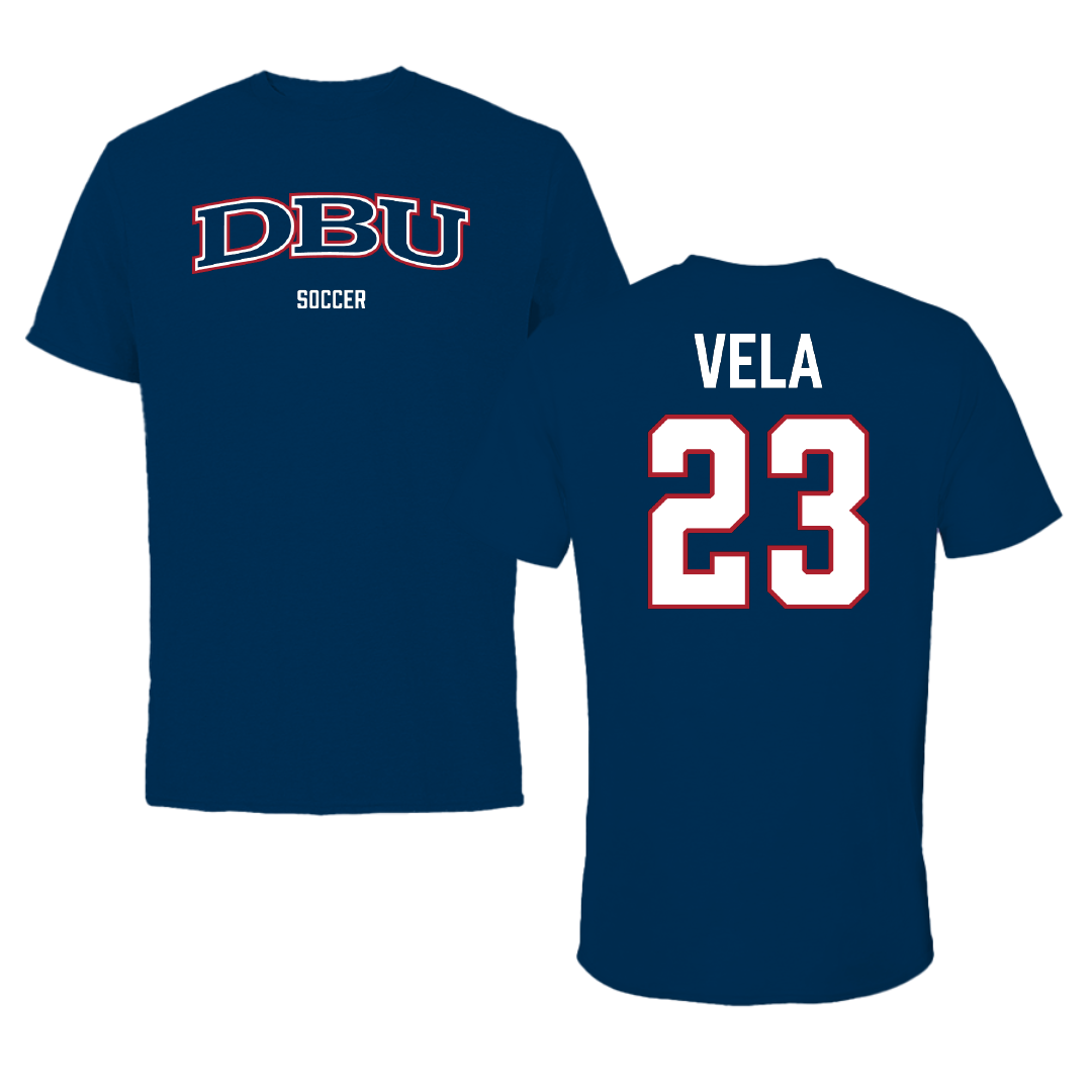 Dallas Baptist University Soccer (W) Navy Performance Tee - #23 Mckenna Vela
