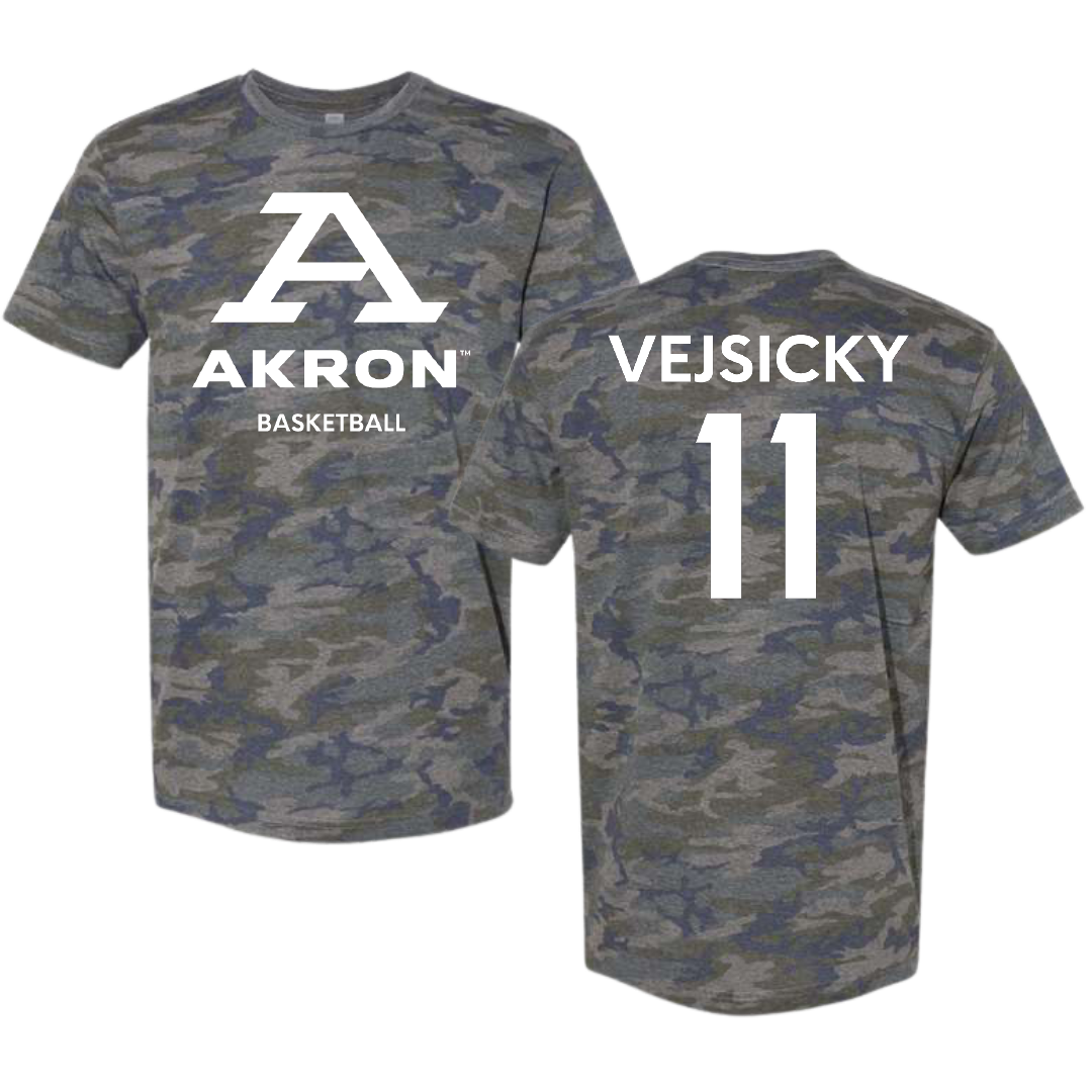 University of Akron Basketball (W) Vintage Camo Tee - #11 Maddie Vejsicky