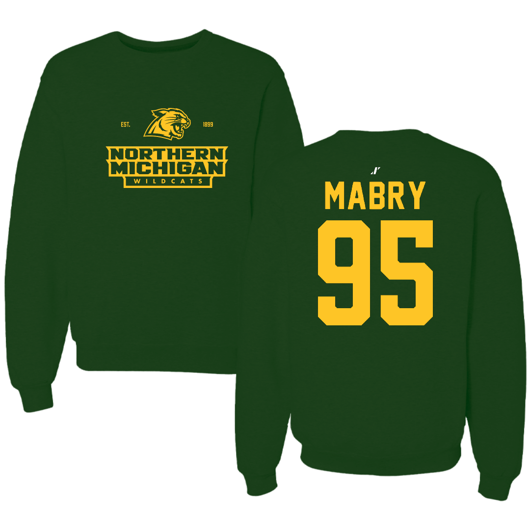 Northern Michigan University Football Forest Green General Crewneck - #95 Jhermari Mabry