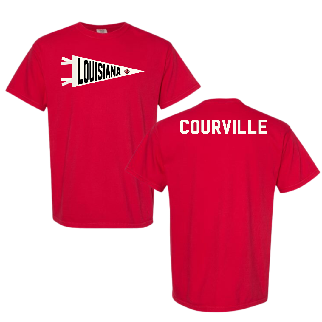 University of Louisiana at Lafayette TF and XC Red Pennant Comfort Colors Tee - Juliana Courville