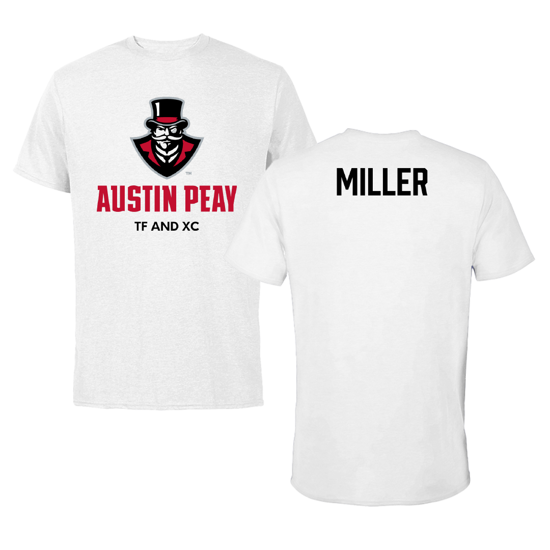 Austin Peay State University TF and XC White Performance Tee - Gabrielle Miller