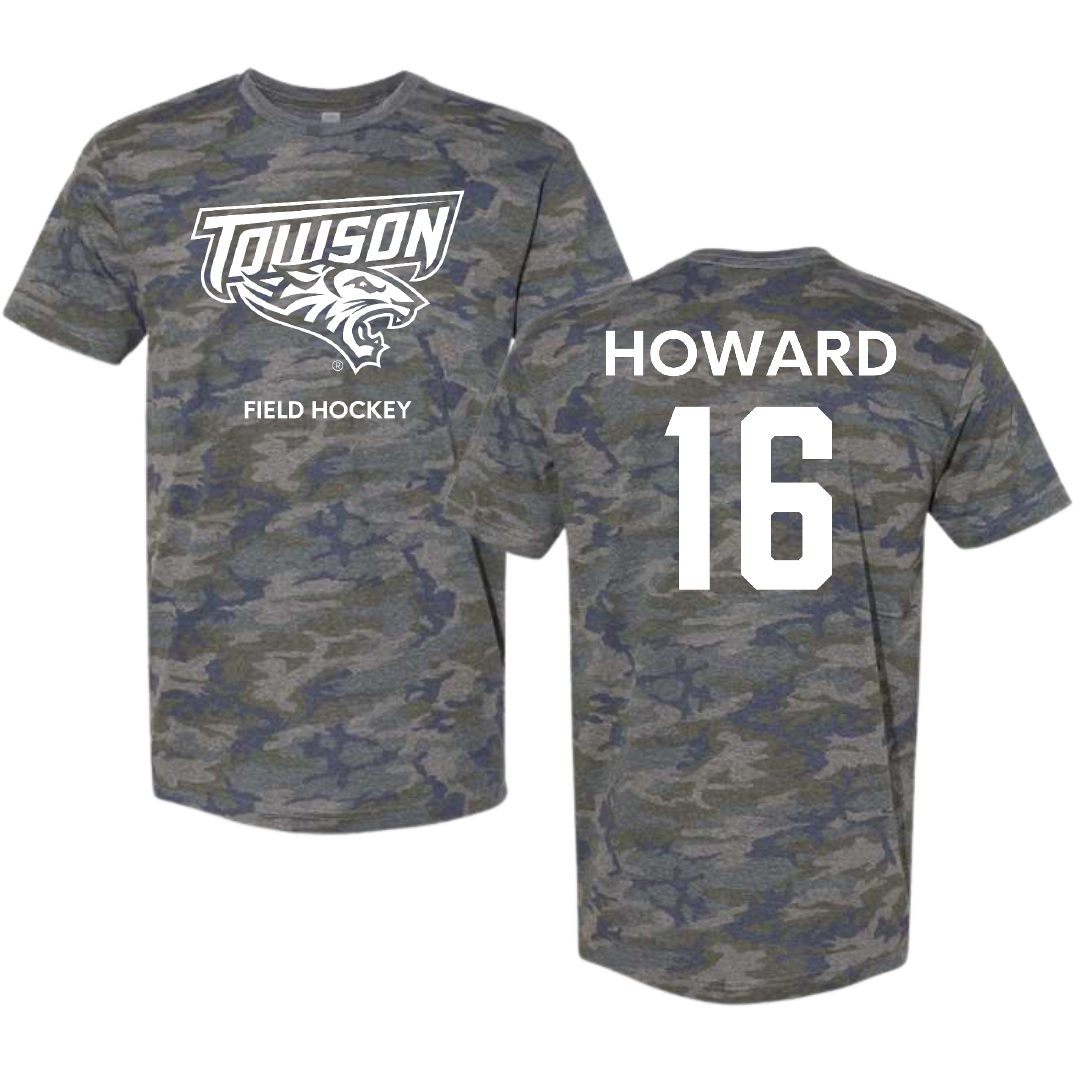 Towson University Field Hockey (W) Vintage Camo Tee - #16 Madisyn Howard