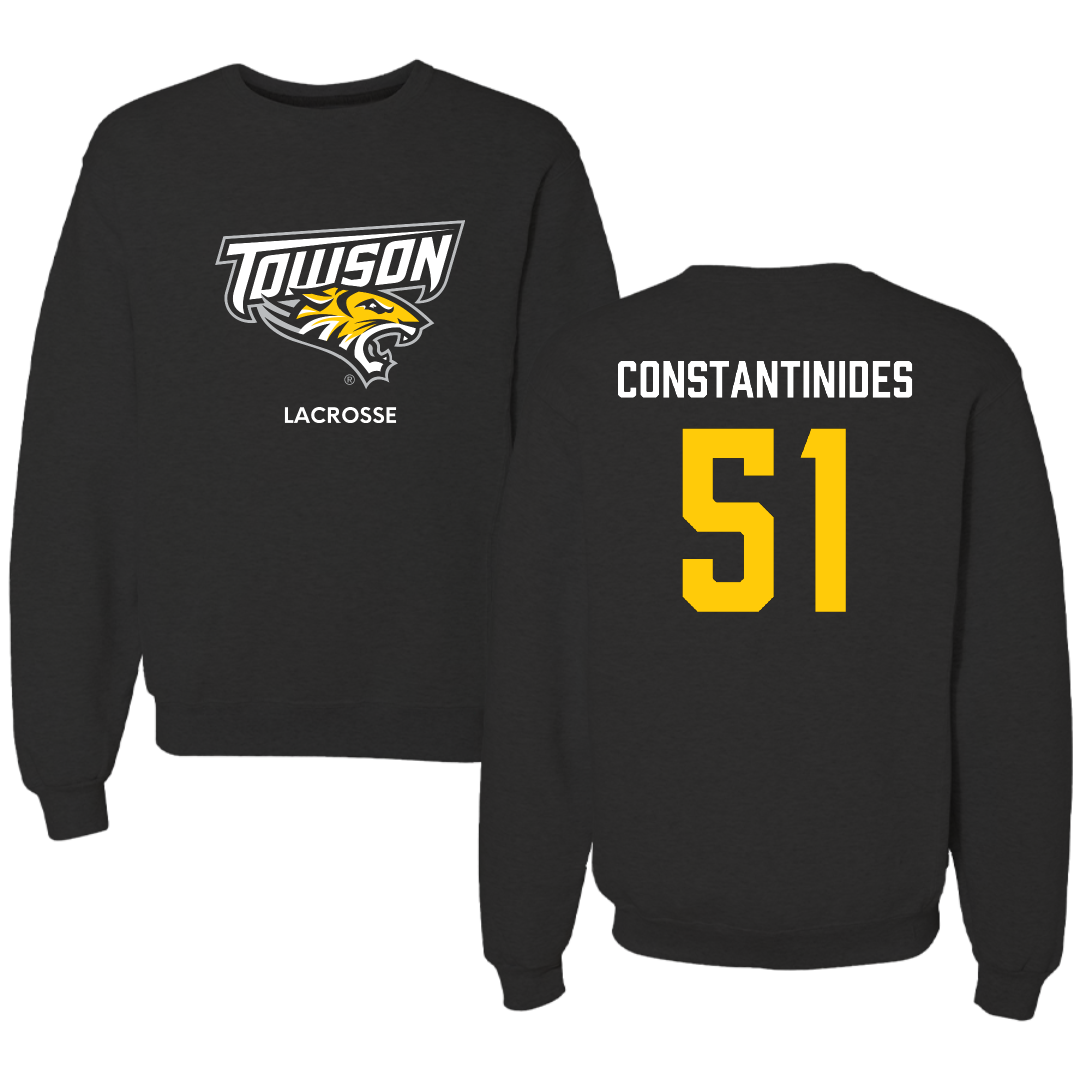 Towson University Lacrosse (M) Black Crewneck - #51 Matt Constantinides