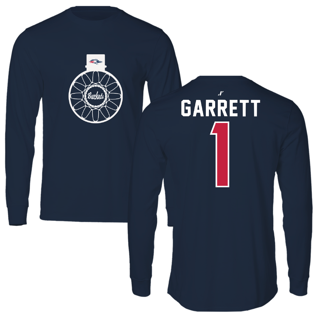 Metropolitan State University of Denver Basketball Navy Buckets Performance Long Sleeve - #1 KJ Garrett