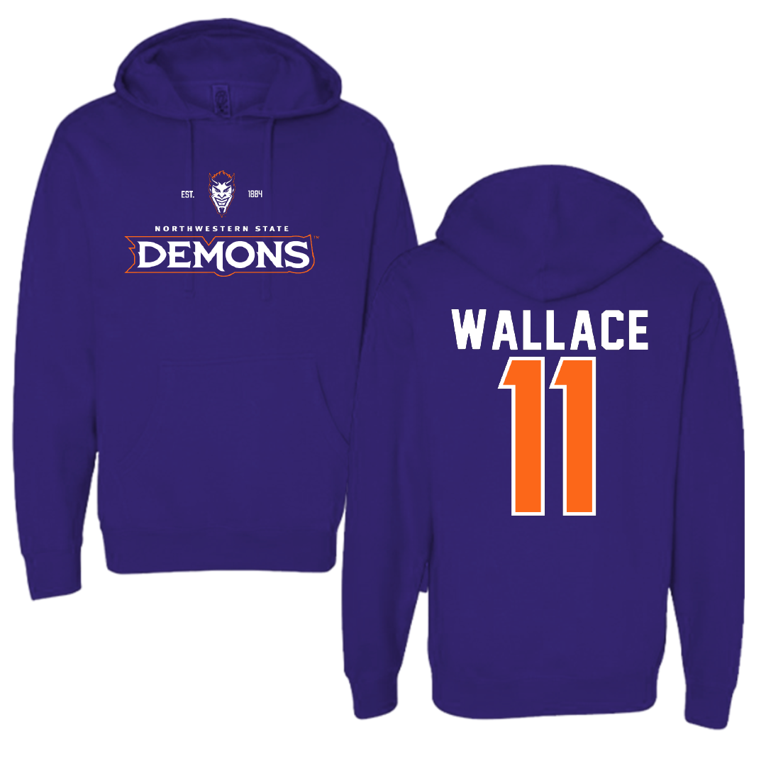 Northwestern State University Football Purple General Hoodie - #11 Dane Wallace