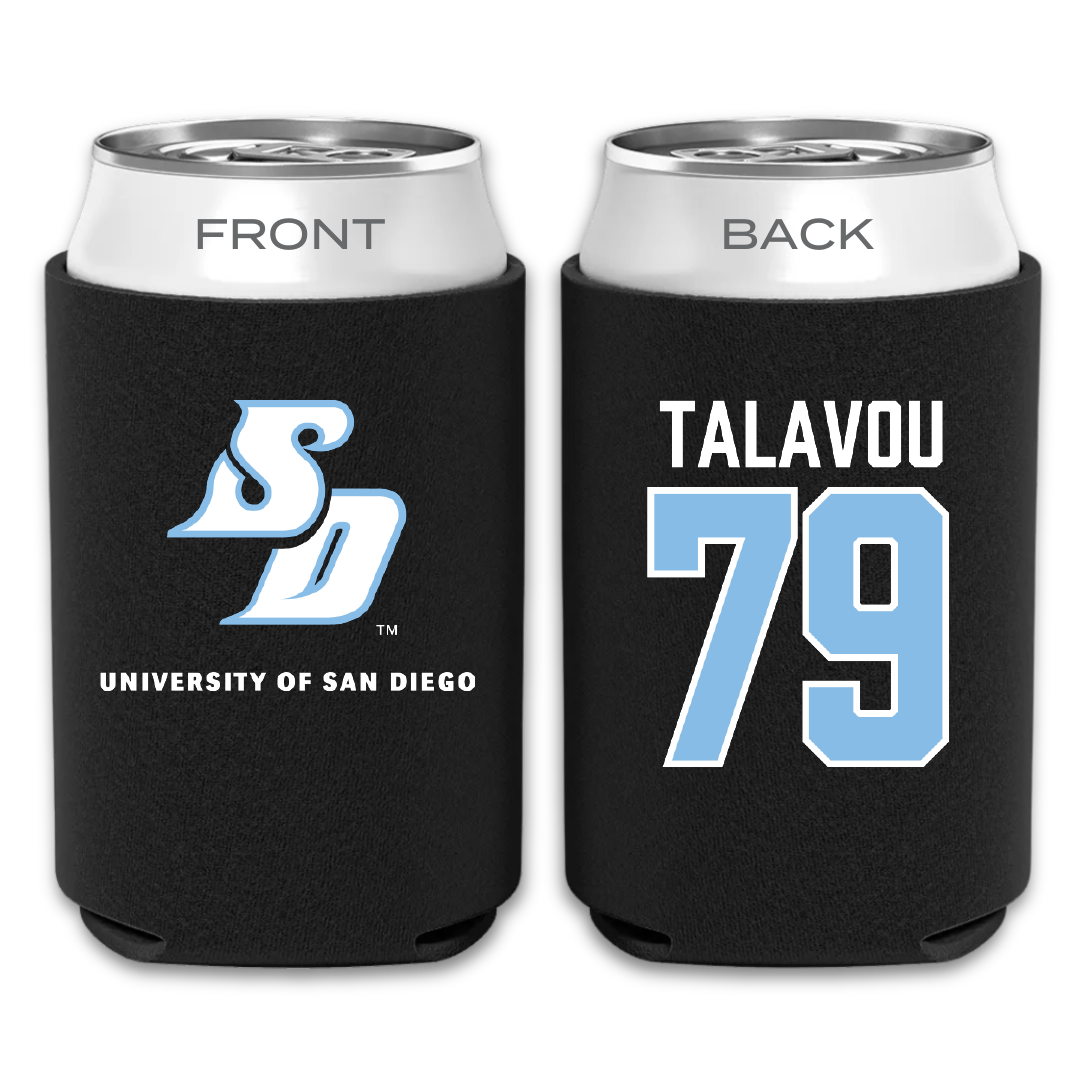 University of San Diego Football Black Can Cooler - #79 Maicah Talavou