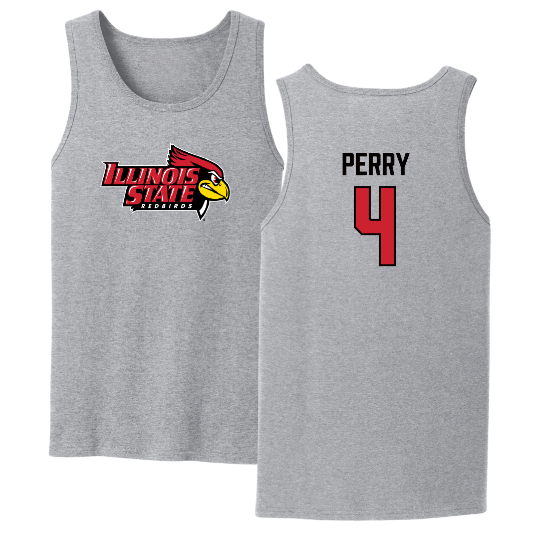 Illinois State University Baseball Sport Gray Tank Top - #4 Tanner Perry