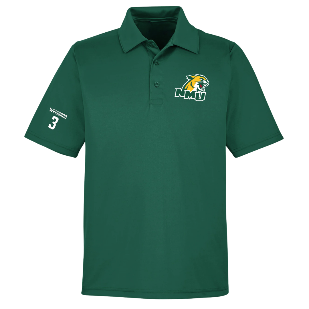 Northern Michigan University Basketball (M) Forest Green Polo - #3 Max Weisbrod