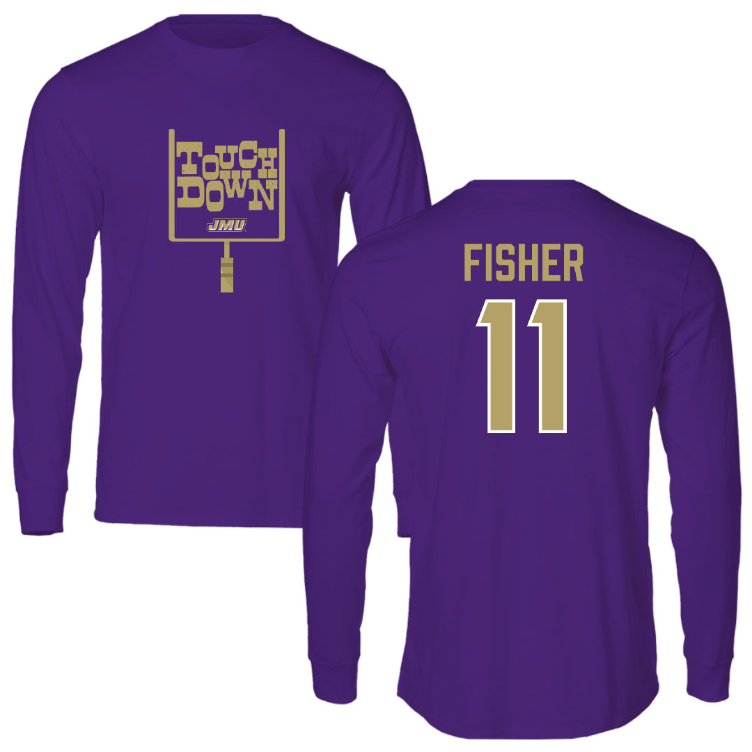 James Madison University Football Purple Touchdown Performance Long Sleeve - #11 Aiden Fisher