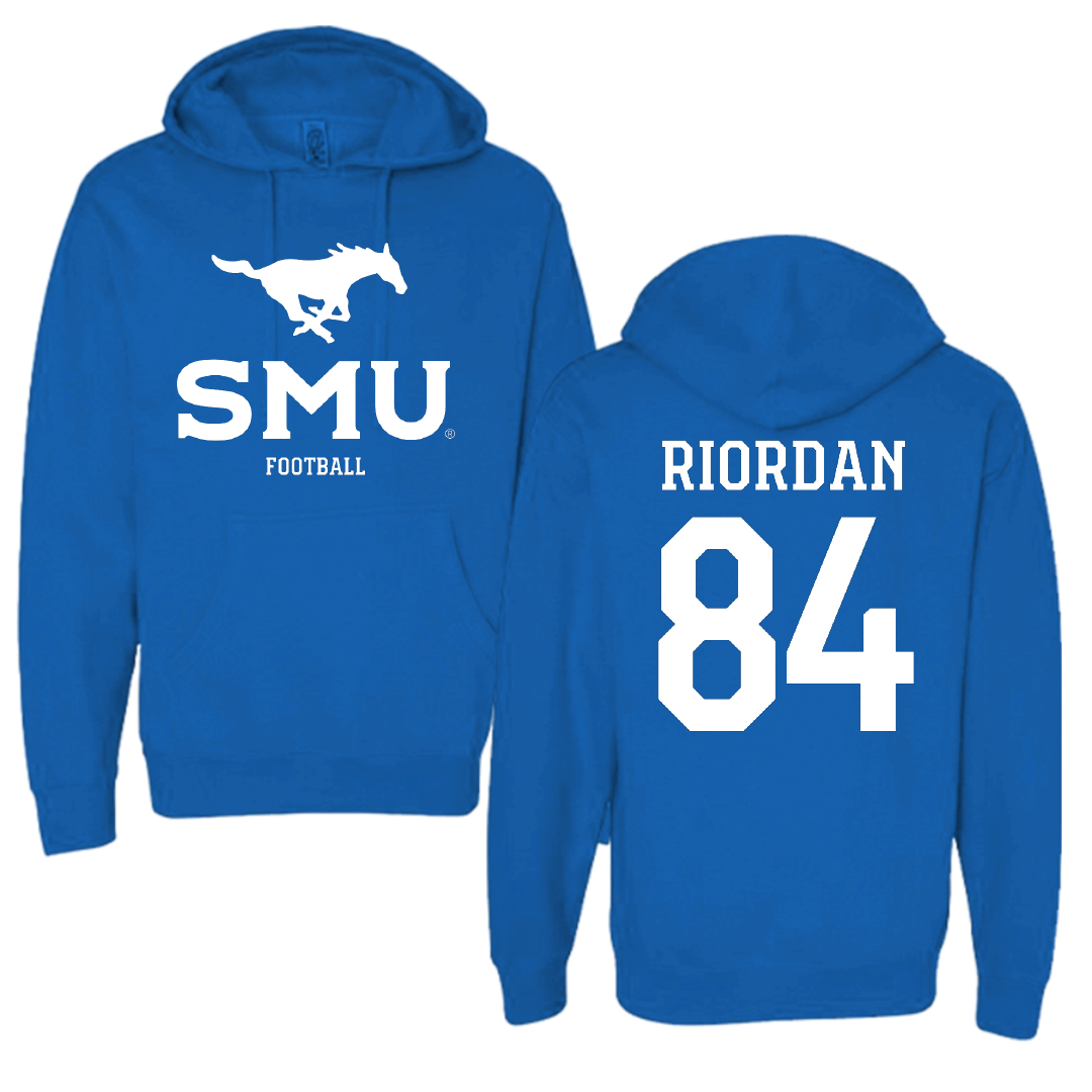 Southern Methodist University Football Blue Hoodie - #84 Tripp Riordan