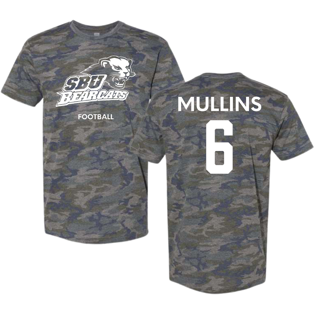 Southwest Baptist University Football Vintage Camo Tee - #6 Canaan Mullins