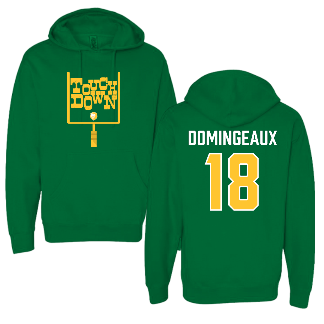 Southeastern Louisiana University Football Green Touchdown Hoodie - #18 Jaylon Domingeaux