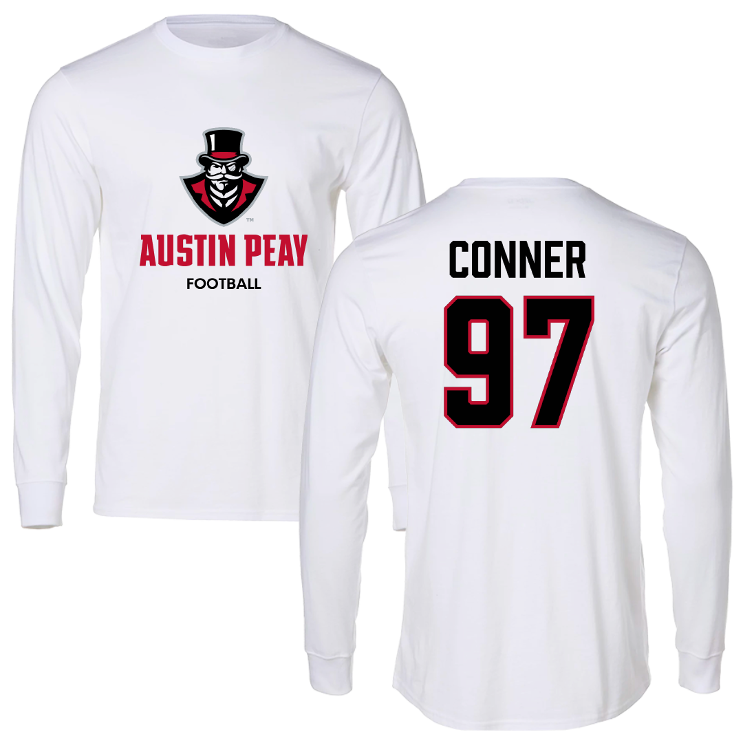 Austin Peay State University Football White Long Sleeve - #97 Carson Conner