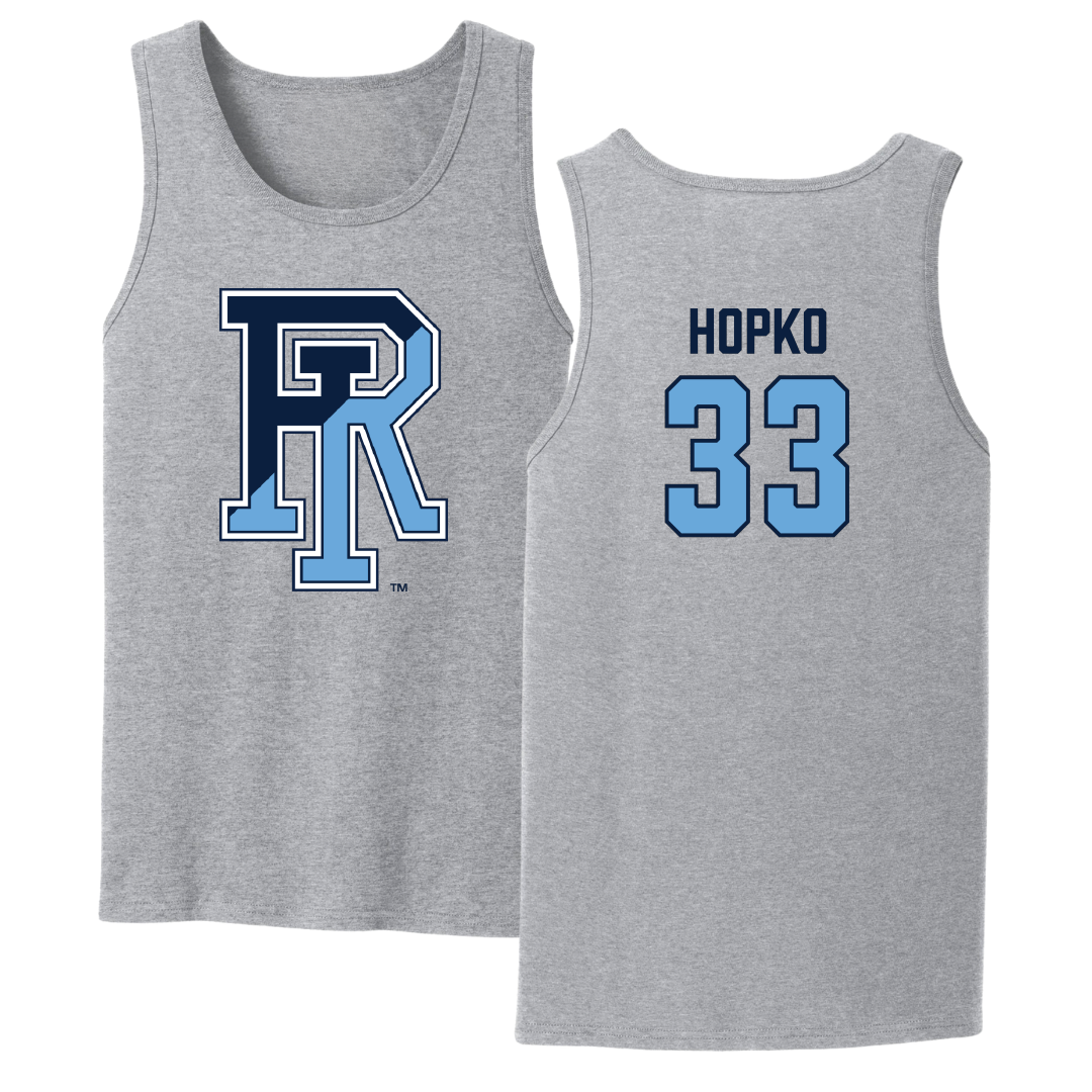 University of Rhode Island Baseball Sport Gray Tank Top - #33 Jack Hopko
