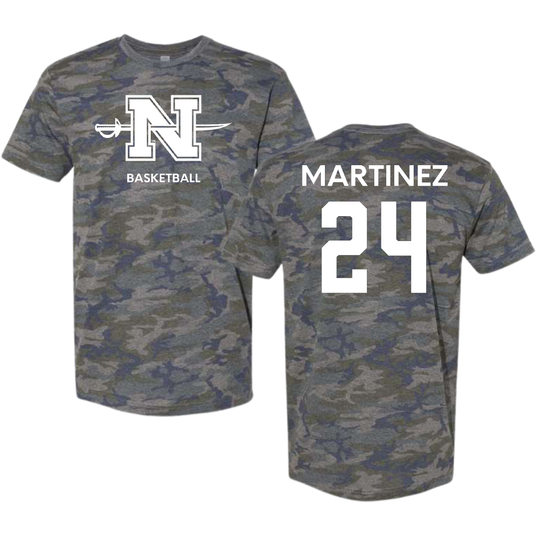 Nicholls State University Basketball (W) Vintage Camo Tee - #24 Marypaz Martinez