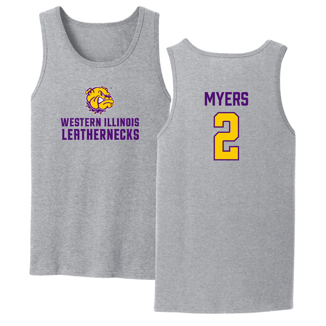 Western Illinois University Basketball Sport Gray Tank Top - #2 Ryan Myers