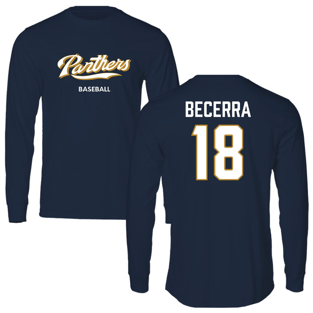 Florida International University Baseball Navy Performance Long Sleeve - #18 Armando Becerra