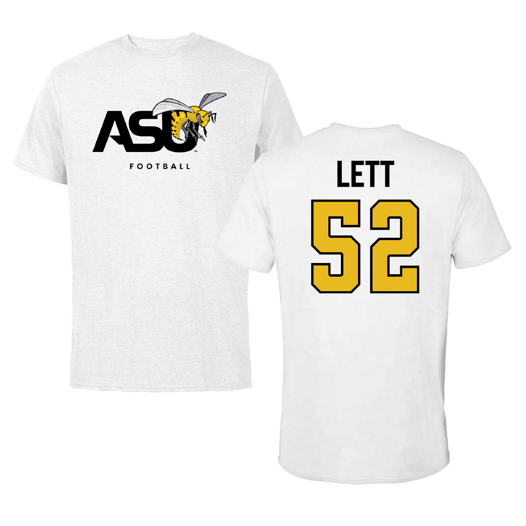 Alabama State University Football White ASU Performance Tee - #52 Trej Lett