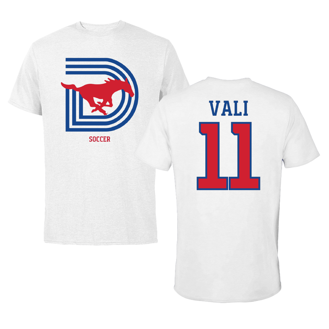 Southern Methodist University Soccer (W) White Tee - #11 Addison Vali