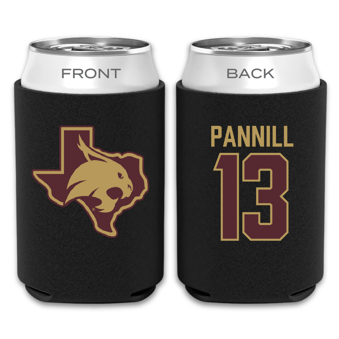 Texas State University Softball Black Can Cooler - #13 Braylin Pannill