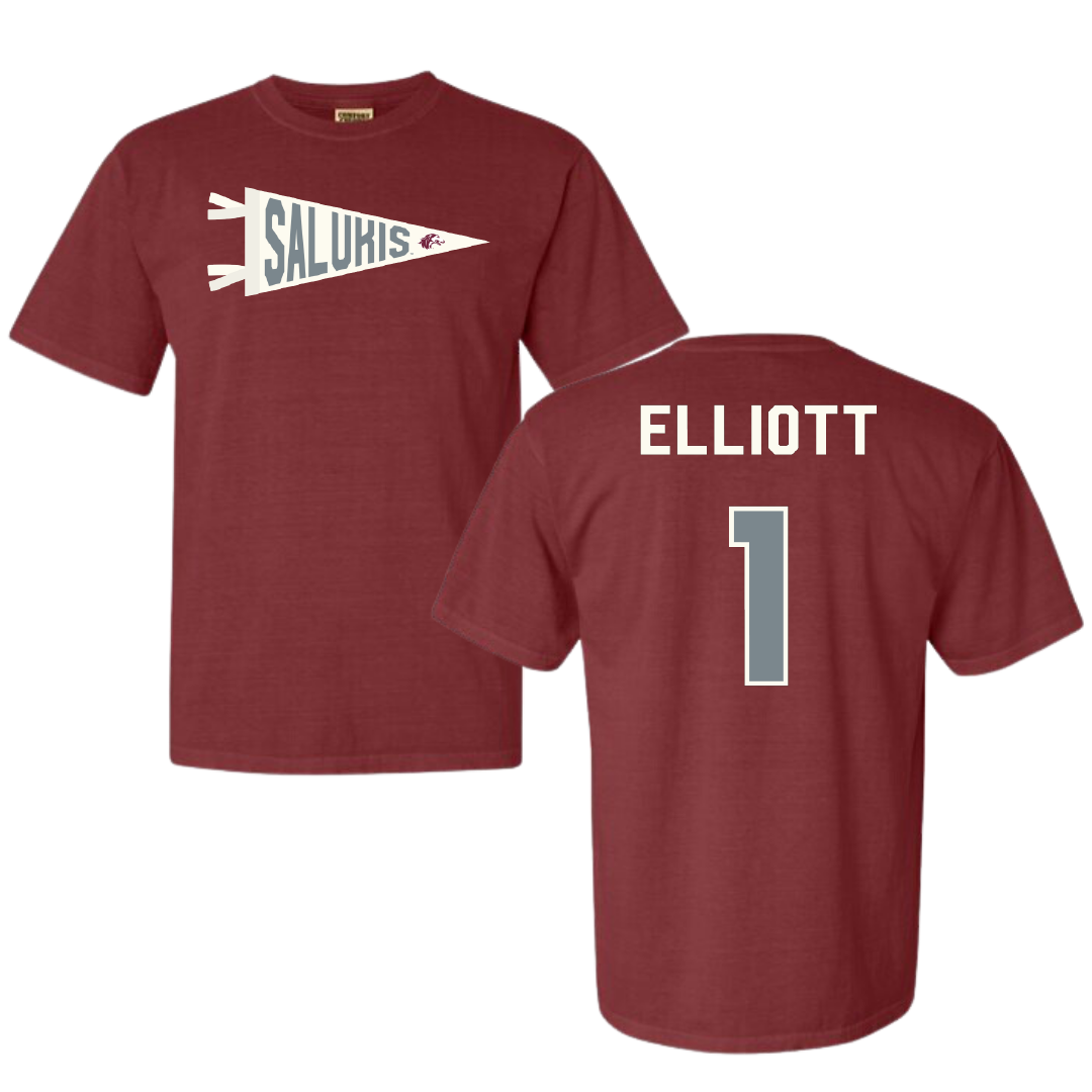 Southern Illinois University at Carbondale Football Maroon Pennant Comfort Colors Tee - #1 Romeir Elliott
