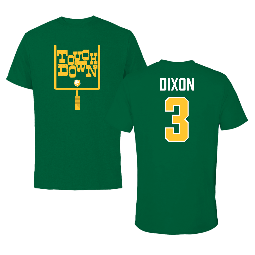 Southeastern Louisiana University Football Green Touchdown Performance Tee - #3 Harlan Dixon