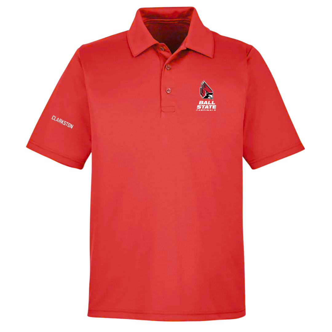 Ball State University Swimming & Diving Red Polo - Benjamin Clarkston