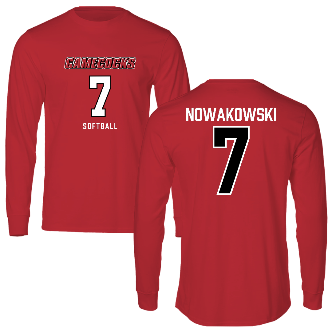 Jacksonville State University Softball Red Long Sleeve - #7 Morgan Nowakowski