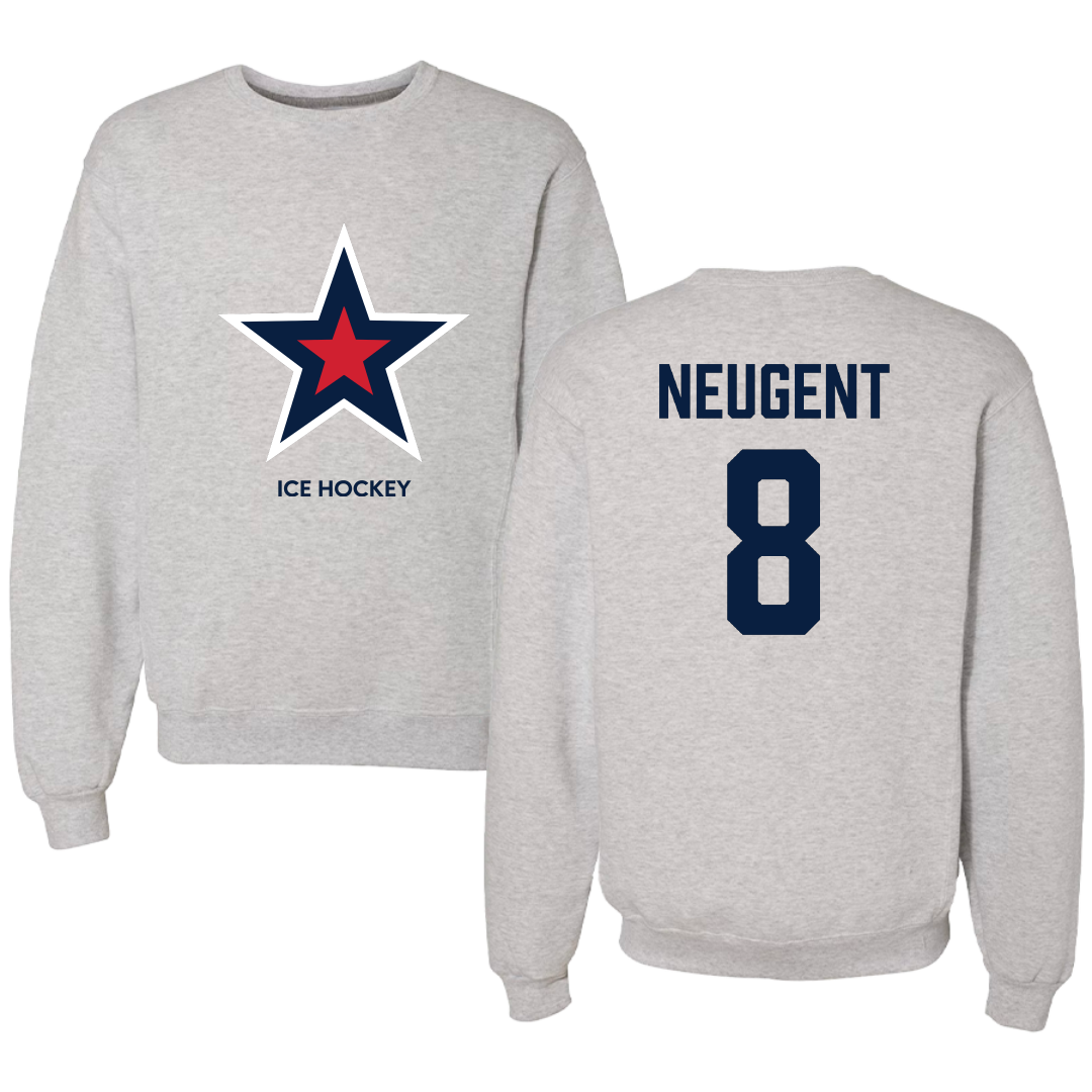 Robert Morris University Ice Hockey (W) Light Gray Crewneck - #8 Mya Neugent