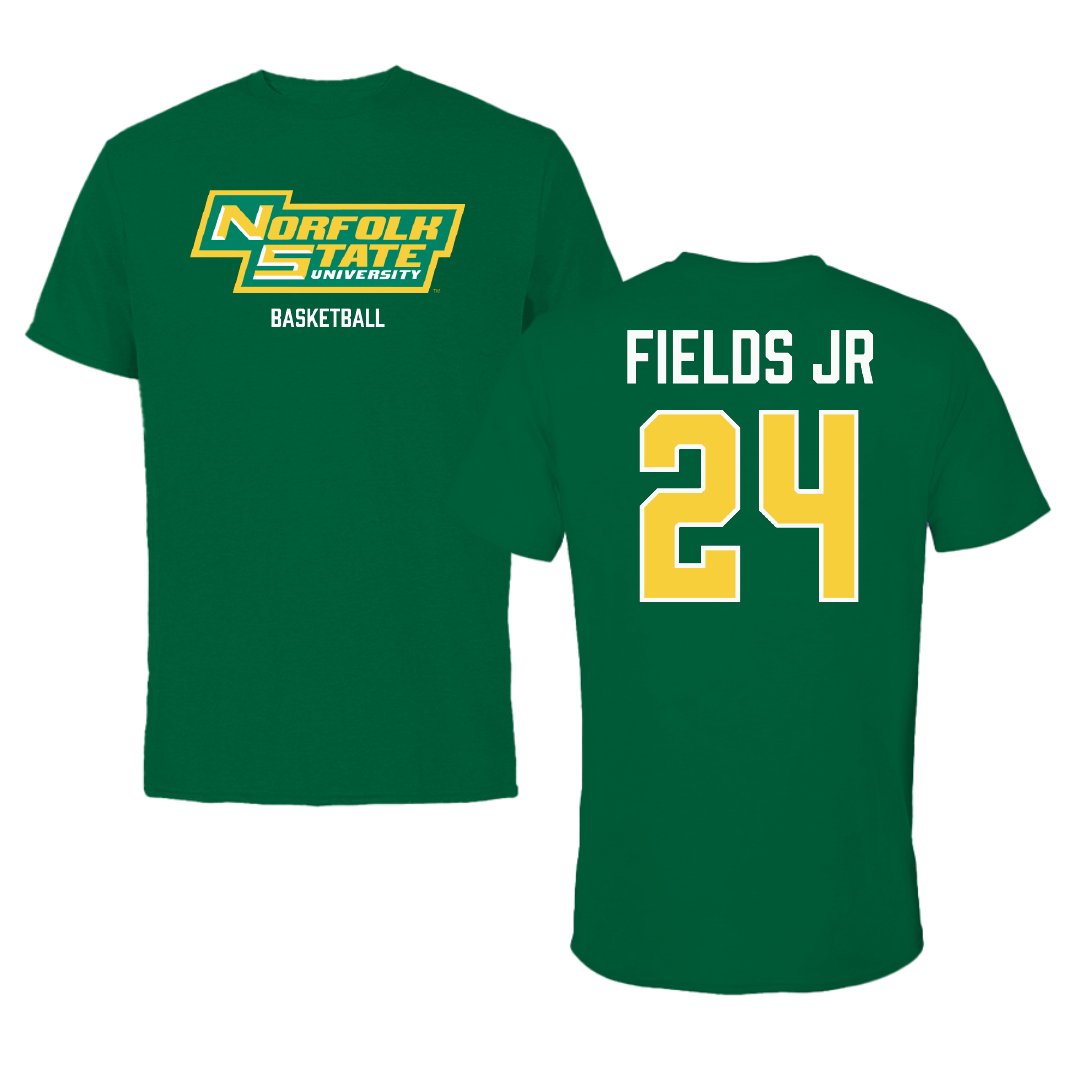 Norfolk State University Basketball (M) Green Tee - #24 Chris Fields Jr