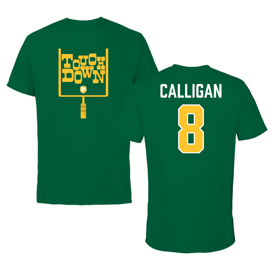 Southeastern Louisiana University Football Green Touchdown Performance Tee - #8 Keydrain Calligan