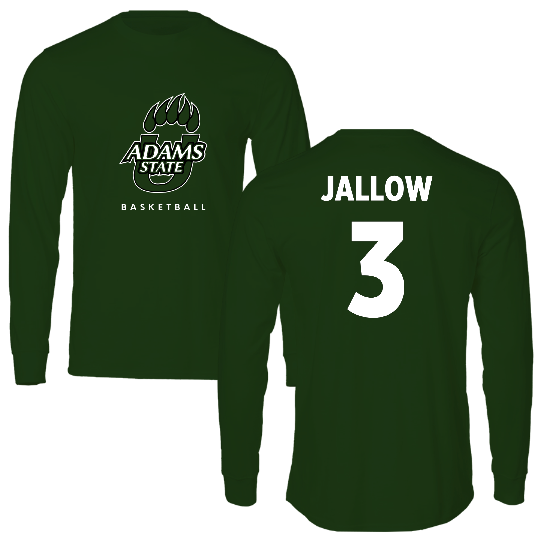 Adams State University Basketball (M) Forest Green Long Sleeve - #3 Emilek Jallow