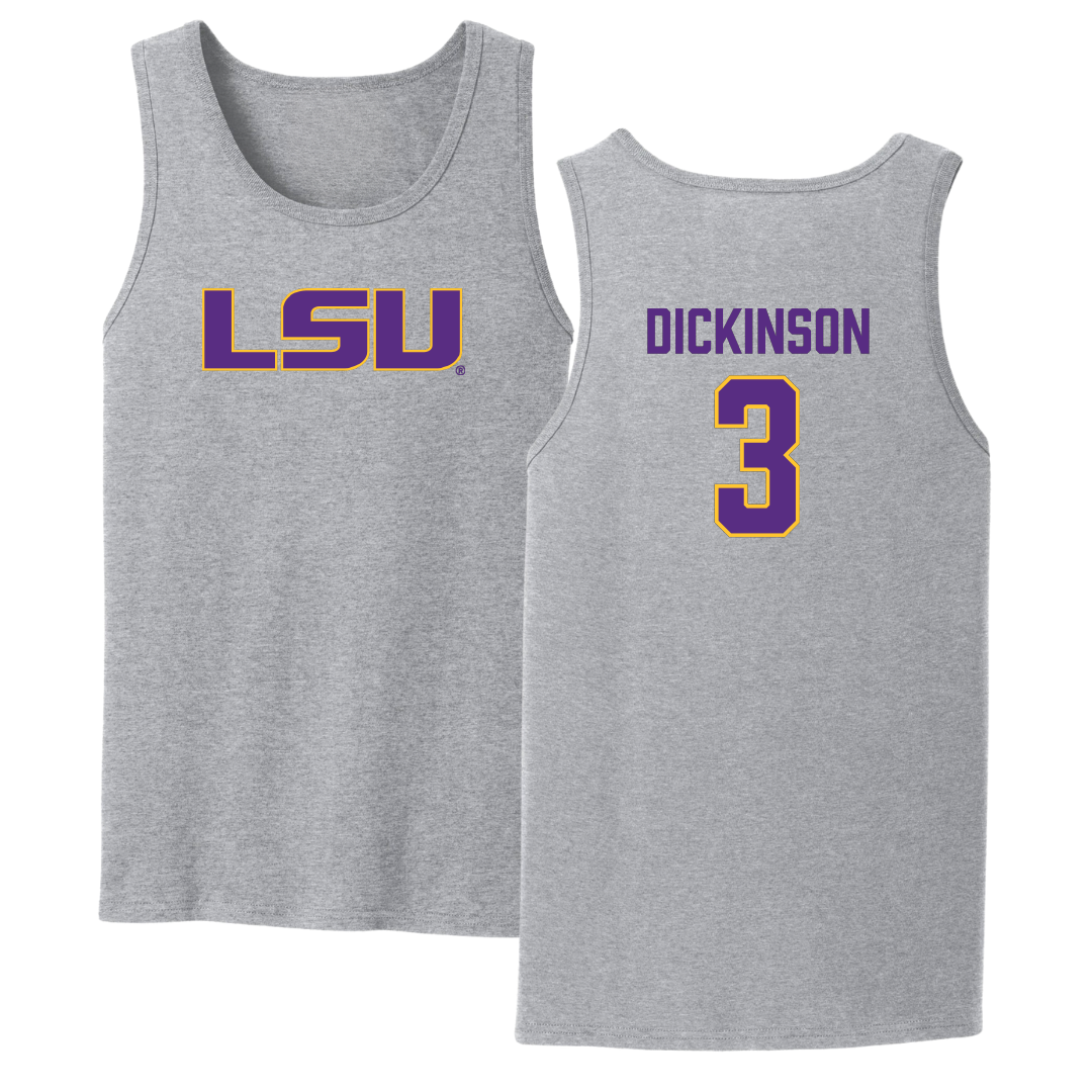 Louisiana State University Baseball Sport Gray Tank Top - #3 Daniel Dickinson