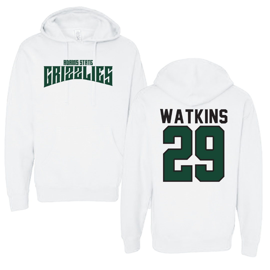 Adams State University Baseball White Classic Hoodie - #29 Braden Watkins
