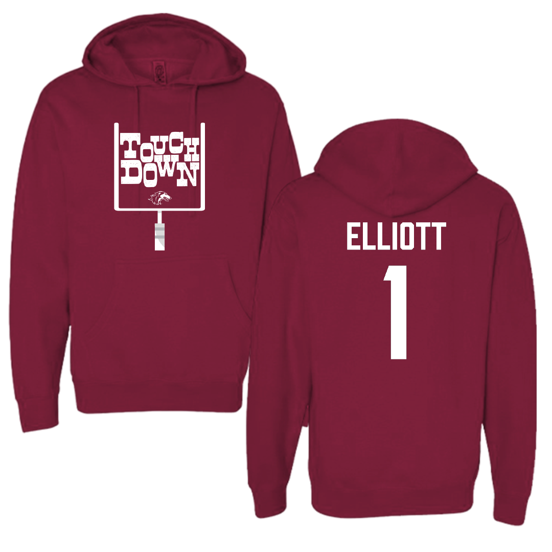 Southern Illinois University at Carbondale Football Maroon Touchdown Hoodie - #1 Romeir Elliott