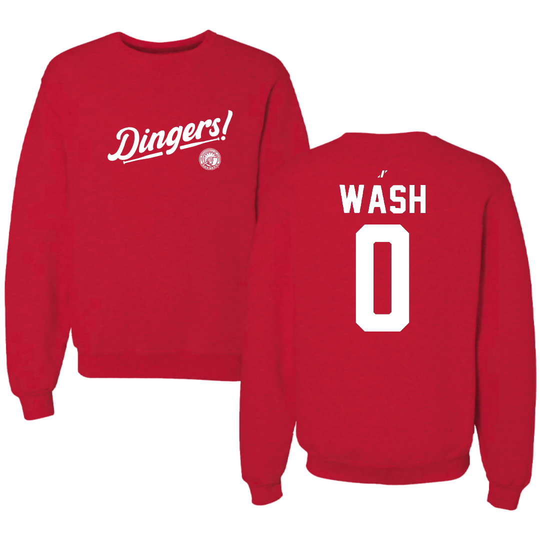 University of Tampa Baseball Red Dingers Crewneck - #0 Logan Wash