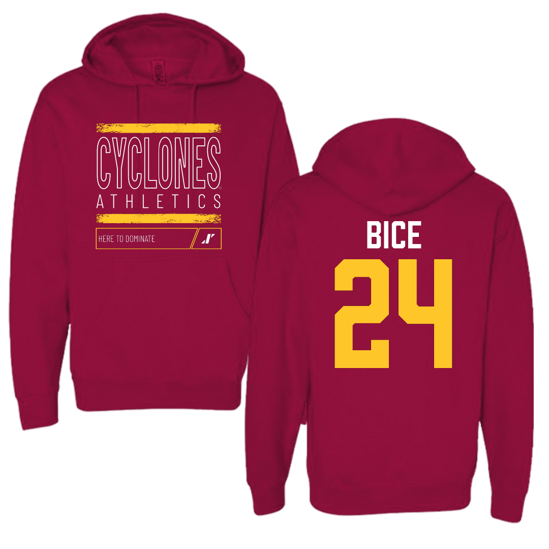 Iowa State University Soccer Cardinal Dominate Hoodie - #24 Jocelyn Bice