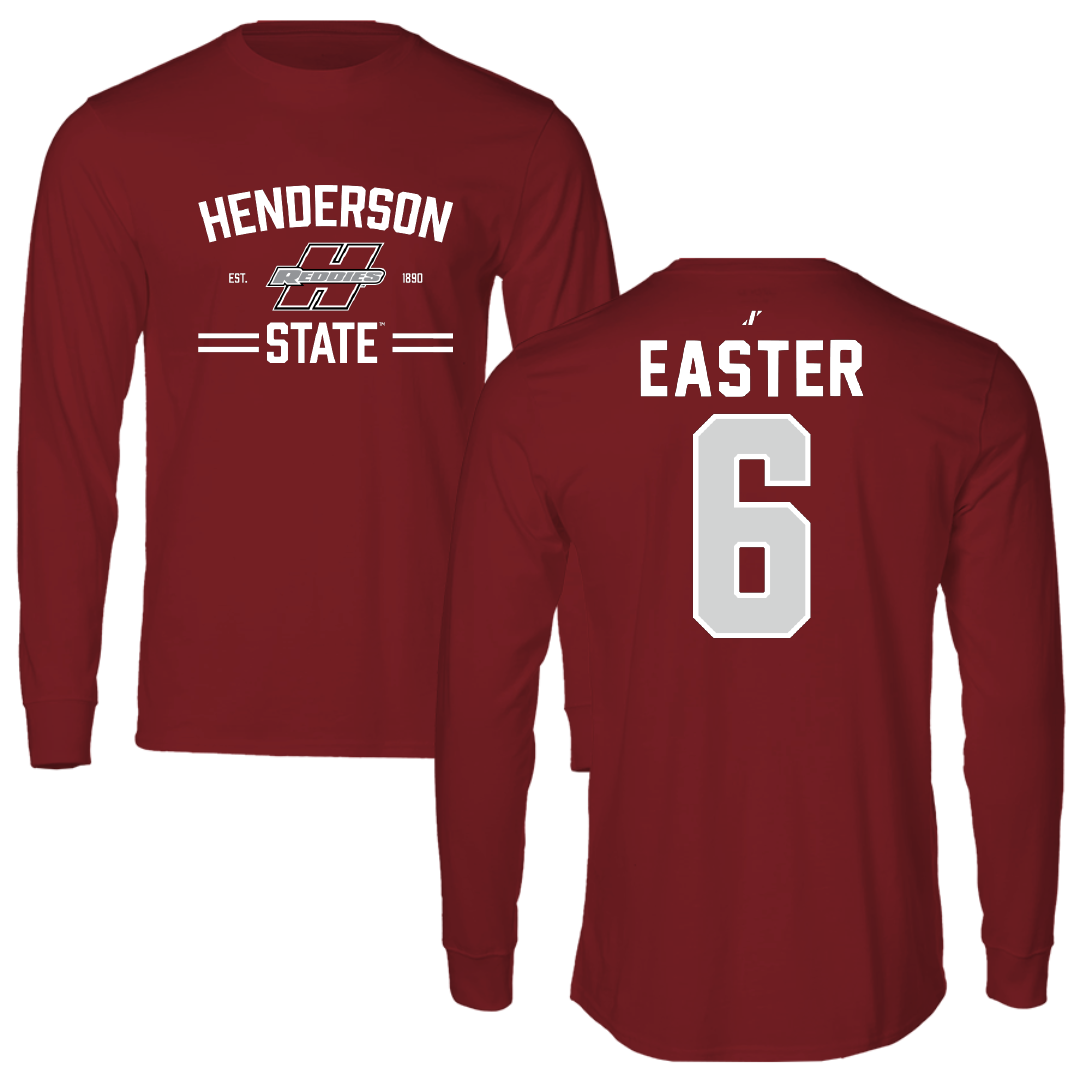 Henderson State University Football Cardinal General Long Sleeve - #6 Jody Easter