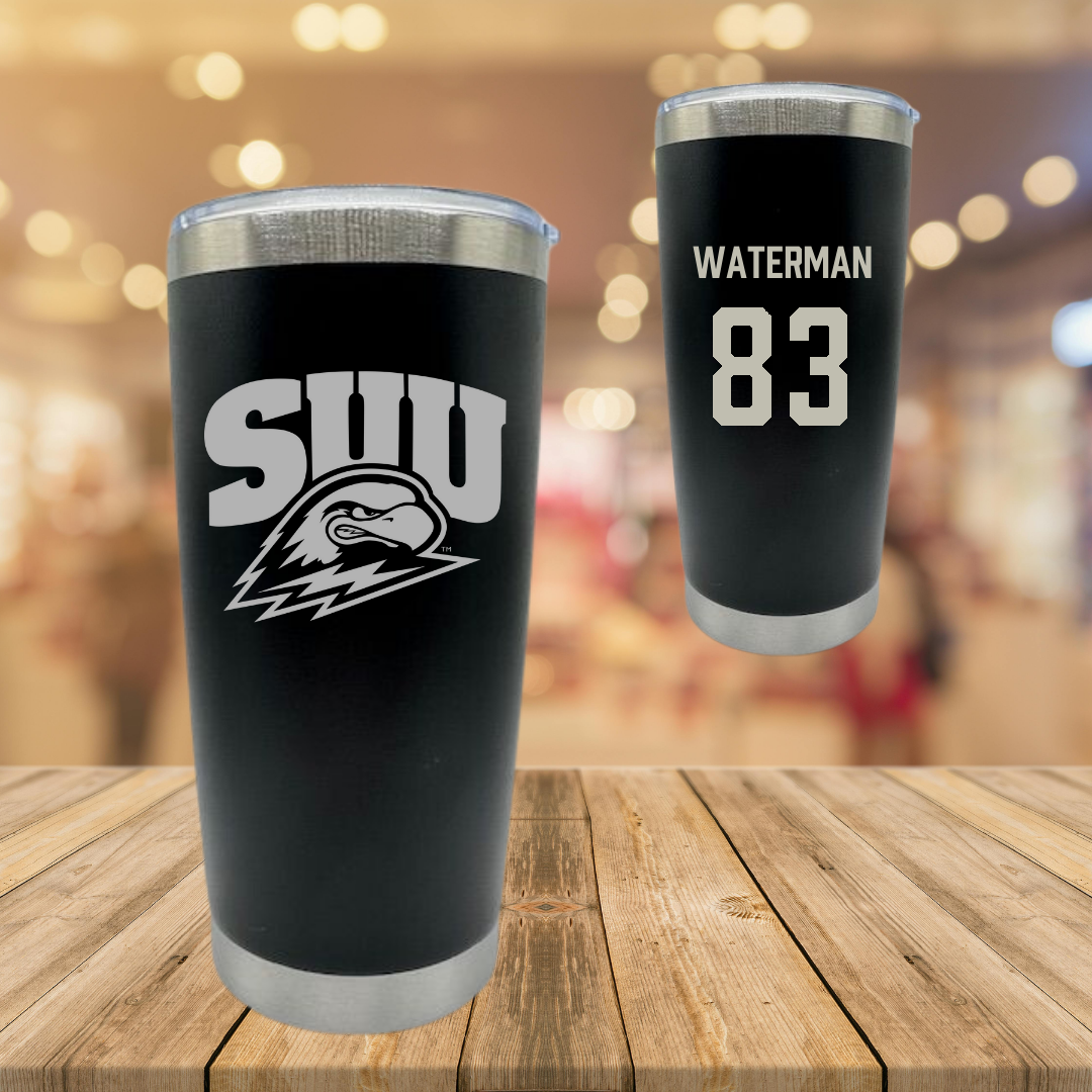 Southern Utah University Football Black Stainless Steel Tumbler - #83 Bryson Waterman