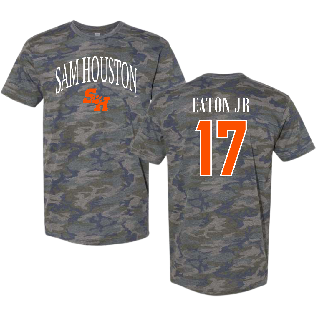 Sam Houston State University Football Vintage Camo Tee - #17 Christopher Eaton Jr