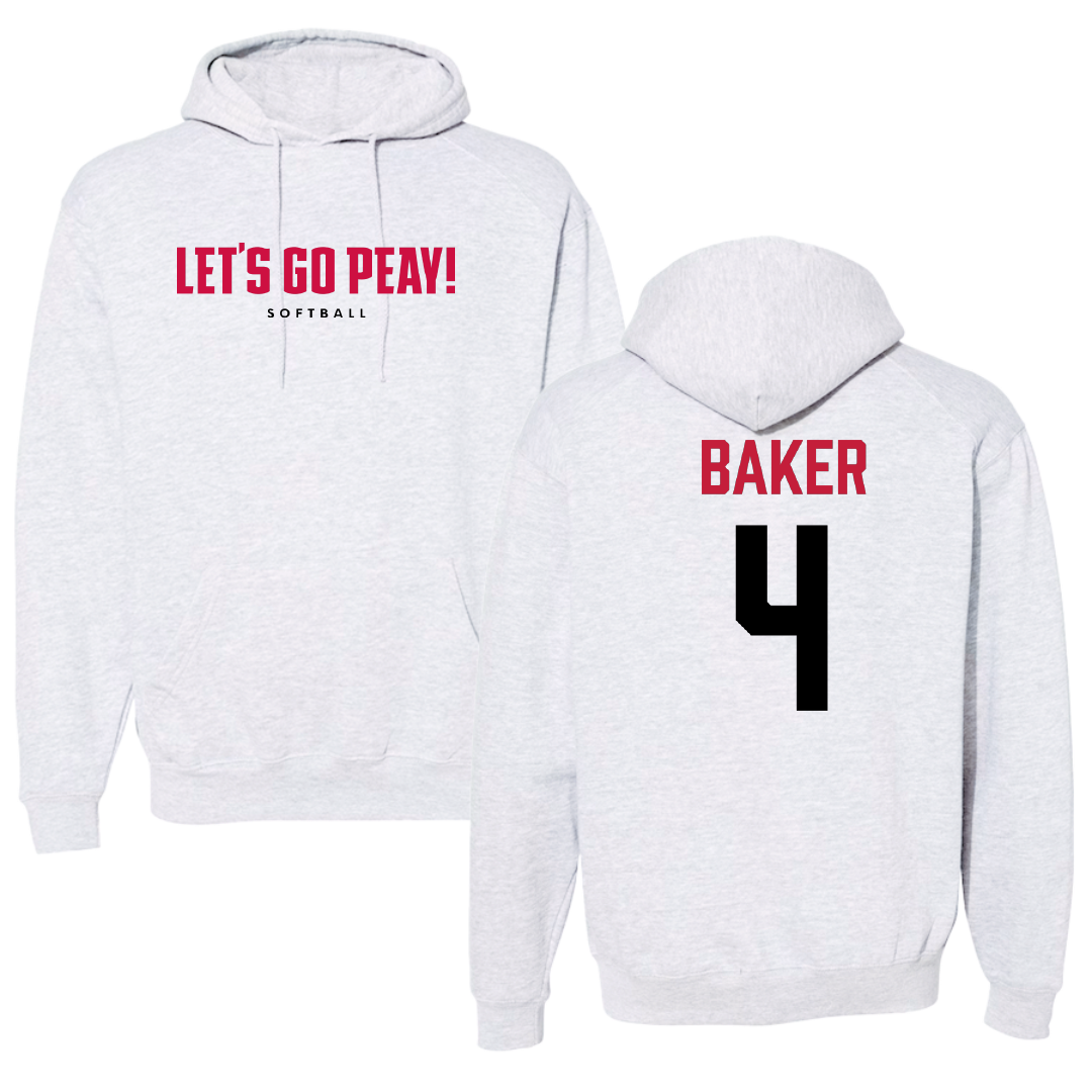 Austin Peay State University Softball Gray Hoodie - #4 Emilee Baker