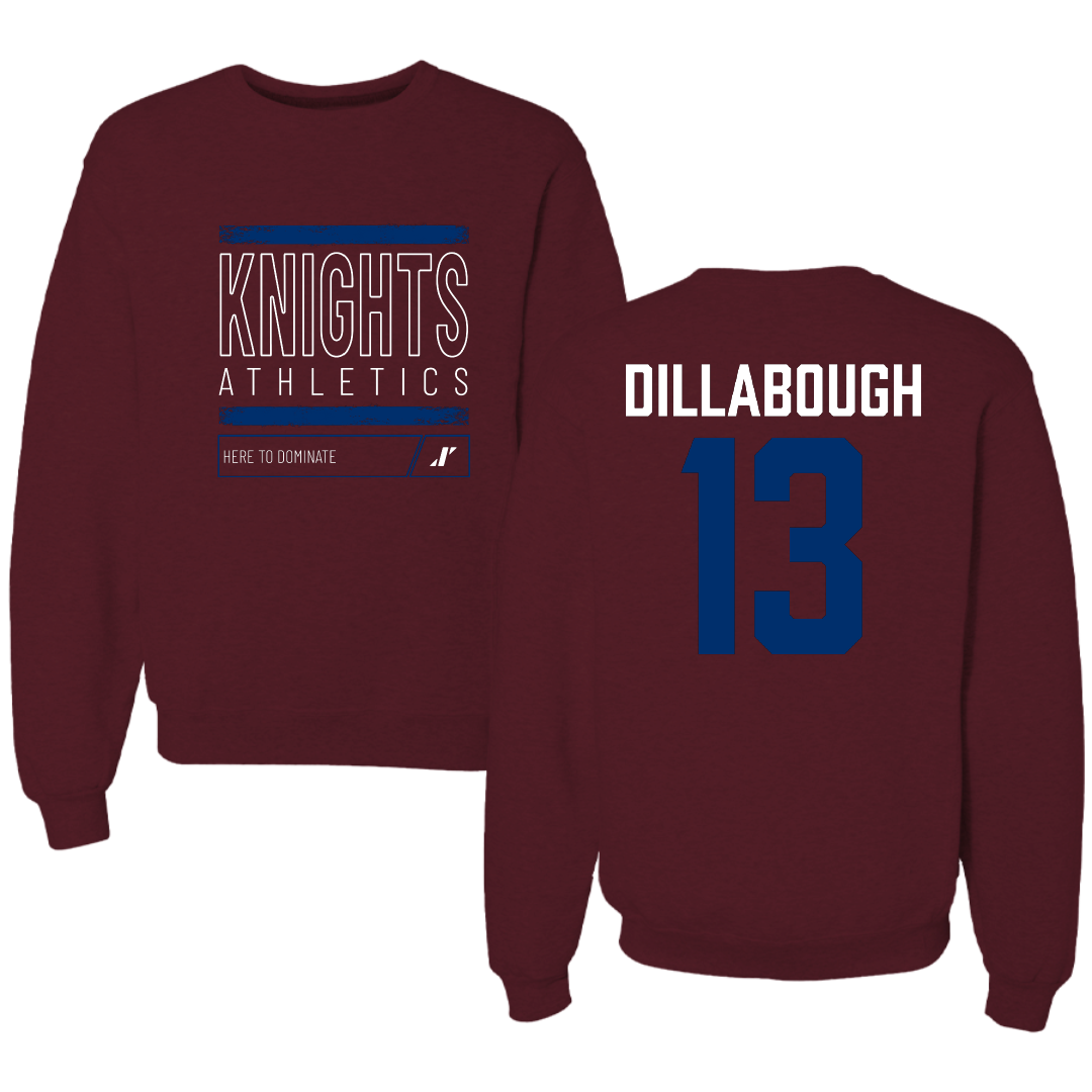 Fairleigh Dickinson University-Metropolitan Campus Lacrosse Maroon Dominate Crewneck - #13 Karly Dillabough