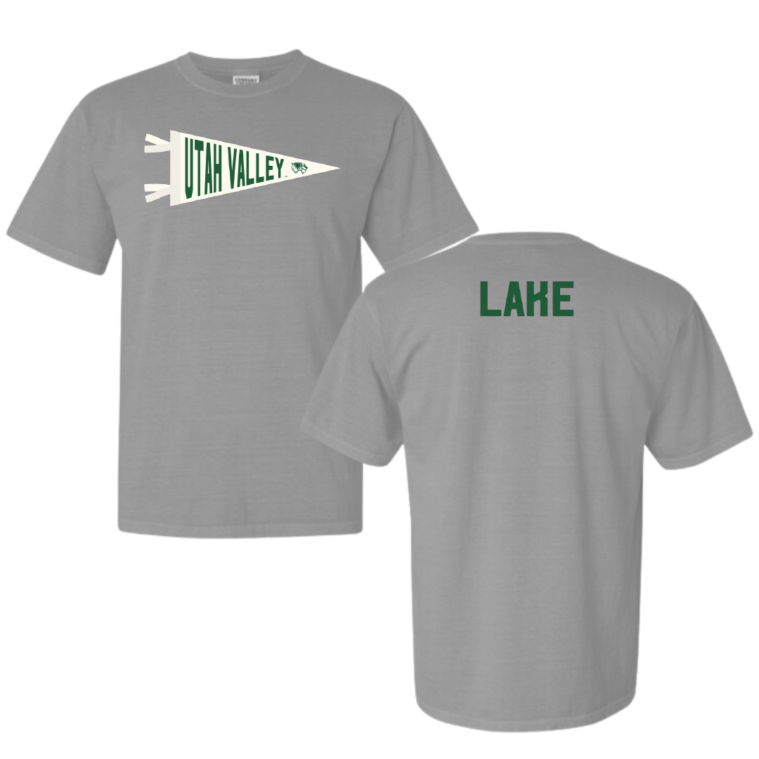 Utah Valley University Wrestling Light Gray Pennant Comfort Colors Tee - Kyler Lake